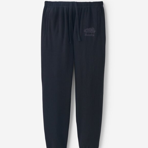 Roots Cooper Cozy Relaxed Classic Sweatpants with Pockets - Small in all Black - Picture 1 of 13